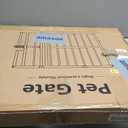 10-Second Quick Install Pressure Mounted Dog Gate for Pets,Adjustable 29'' to 43'' Wide Metal Pet Gate for Doorways Stairs,No Drilling,Expandable,24'' Tall Portable Safety Gate for Indoor Outdoor (White)