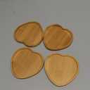 PATIKIL Plant Pot Saucer, 4 Pack Bamboo Heart-Shaped Flower Drip Tray for Indoors