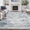 6x9 Washable Rug Living Room, Modern Abstract Area Rug Indoor Floor Non-Slip Large Rug for Bedroom, Foldable Soft Low Pile Carpet (Grey Blue, 6'x9')