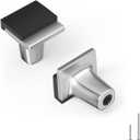 Rergy 5 Pack Brushed Nickel Cabinet Knobs Sliver Cabinet Knobs Black and Brushed Nickel Drawer Knobs and Pulls Square Zinc Alloy Hardware for Door Bedroom Dresser