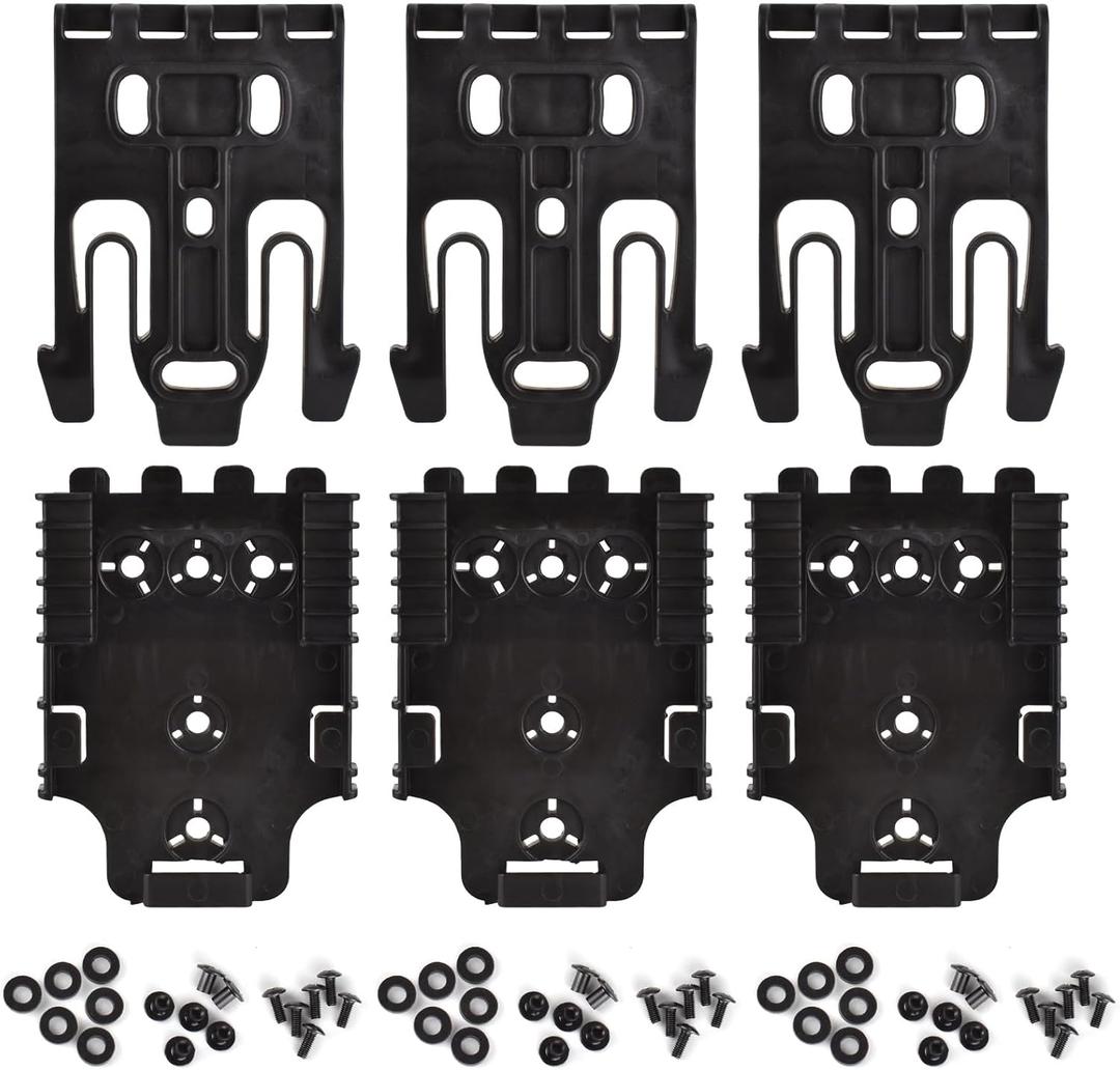 3PCS QLS Kit Quick Locking System Kit, QLS Receiver Plate Platform Attachment for Duty Holster Locking Fork Connect Drop Leg Holster Mid-Ride