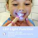 SEAGO Kids Electric Toothbrush with 2 Mins Brushing Timer and 8 Replacement Brush Heads,Rainbow LED Light Makes Brushing Fun, Battery Powered Toothbrush for Boys & Girls Ages 3-6-8 Years Old,Blue