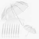 8 Pcs Clear Umbrella Wedding,Windproof Clear Umbrellas for Rain,Large Clears Umbrella for Two People,Transparent Umbrellas Bulk with J Shaped Handle for Wedding Supplies,Outdoor Activities