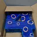 16 Inch Number 4 Double Sided Printing Blue Gold Ring Pinata with 16 Inch Piata Stick Blindfold Confetti for Boy Girl Kids 4th Birthday Party Decorations (4th)