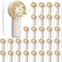 30 Pcs Mini Portable Fan Handheld Battery Operated Portable Small Personal Fans for Summer Travel Beach Indoor Outdoor Cooling Gift (White)