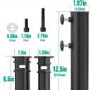 QZER Umbrella Pole Mount Stand Tube, Umbrella Stainless Steel Tube Base Replacement Parts,Heavy Duty Umbrella Base Stake Holder,Umbrella Base Holder Tube Bracket for Garden Backyard Balcony (Black-N)