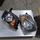 Headlight Assembly Compatible with Honda Element 2003 2004 2005 2006 Black Housing Amber Reflector Headlamp Replacement PairW/O Bulbs