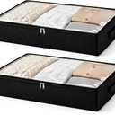 Fixwal Black Underbed Storage Bags with Clear Window and 2 Reinforced Handles Under Bed Storage Containers for Clothing, Bedding, Comforter (2 Pack)
1K+ bought in past month