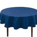 Hiasan Round Tablecloth 30 Inch - Waterproof Stain Resistant Spillproof Polyester Fabric Table Cloth for Dining Room Kitchen Party, Royal Blue