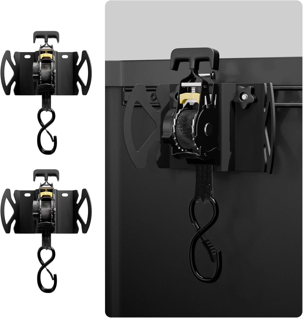 2PCS Rotating Retractable Ratchet Straps for 20162025 Toyota Tacoma & Tundra Accessories Auto-Retract Tie Down Straps with Swivel Ratchet, Heavy Duty Truck Bed Anchors (Tacoma&Tundra)