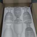 AVLA 6 Pack Glass Goblet, 12 OZ Vintage Drink Cooler  Glassware, Romantic Wedding Glass Set, Drinking Stemware Beverage Cups for Party, Bar, Champagne, Juice, Beer, Cocktail, Embossed Design