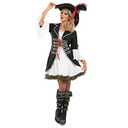 fun shack Pirate Costume Women's Deluxe Buccaneer Outfit with Corset Jacket, Dress, Hat Small
