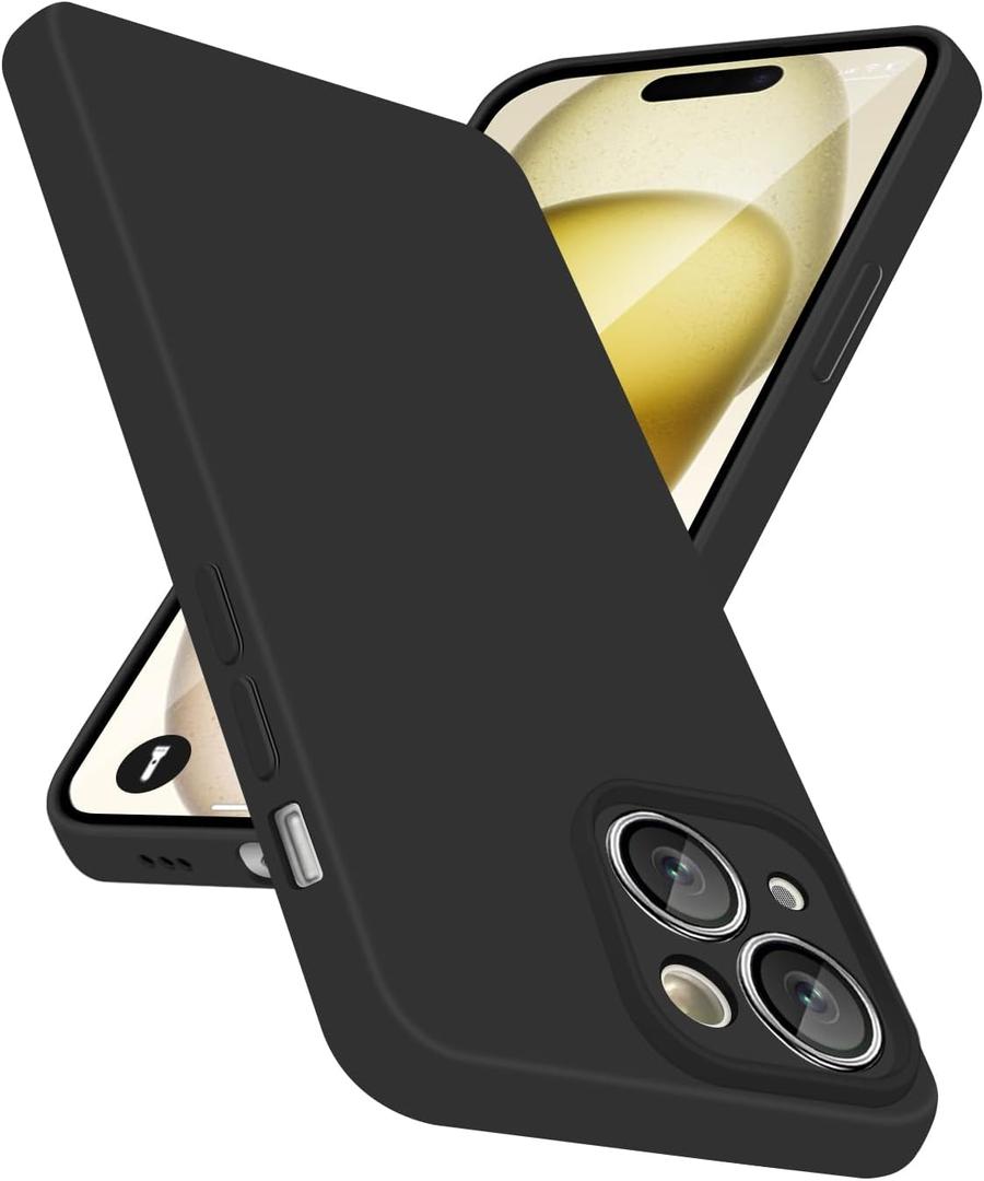 Case for iPhone 15 Case, Anti-Scratch Microfiber Lining, Slim Soft Shockproof Protective Phone Case for iPhone 15 6.1",Black