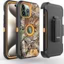 17 Pro Max Camo Design Defender Case, Protective Defender Shockproof Hybrid Case Dual Layer Design Hard Cover Compatible with iPhone 17 Pro Max (Clip+Camo Orange)