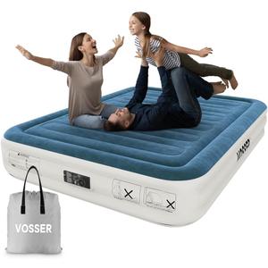Queen Air Mattress with Built-in Pump,Fast & Easy Inflation/Deflation Inflatable Mattress, Foldable Blow Up Mattress with Storage Bag, Inflatable Bed for Home, Camping & Guests