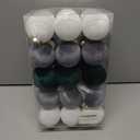 30PCS Velvet Christmas Ball Ornaments Set, 60MM/2.3Inch Shatterproof Flocked Ornaments for Christmas Tree Hanging Decorations, for Home Holiday Party Xmas Decor - White/Grey/Green.