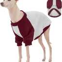 FUAMEY Dog Sweatshirt Fleece Lined for Extra Large Dogs,Dog Pullover Sweater Soft Dogs Warm Sweaters Puppy Stretchy Clothes Winter American Style Raglan Sleeve Crewneck Pullover Red XXL