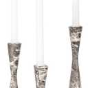Marble Resin Candle Holders - Pack of 3 Gray Decorative Taper Candlesticks for Luxurious Home Decor, Elegant Dining Table Centerpieces, Stylish Interior Accents, and Exclusive Event Illumination
