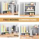 CITLOW Desktop Shelf Organizer - Adjustable Wood Desktop Bookshelf, Table Top Shelves, Desk Book Organizer for Office Supplies and Home Dcor (White)