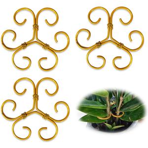 Monstera Plant Support Clips, 3Pcs Heavy Duty Iron Plant Stem Support for Indoor Climbing Plants, Pothos Philodendron, Reusable Rust-Proof Clamps