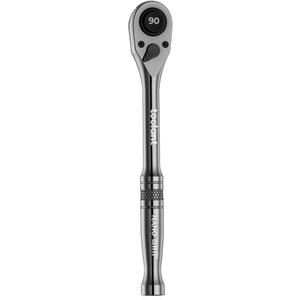 Toolant 3/8" Drive Ratchet, 90-Tooth Compact Ratchet Wrench, 4Swing, Black Titanium Finish With Reversible Quick Release, 7" Length