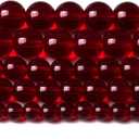 Smooth Garnet Red Glass Crystal Round Loose BeadsFor Jewelry Making DIY Bracelet Necklace Accessories 12mm 34pcs 15" Strand (Garnet Red Glass, 12mm)