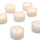 Stonebriar Bulk 96 Pack Unscented Smokeless Long Burning Clear Cup Tea Light Candles with 8 Hour Extended Burn Time, White