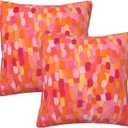 Abstract Geometry Red Throw Pillow Covers Set of 2 Couch Pillow Case Decoration Cushion Covers for Sofa Home Living Room Bedroom Outdoor 18X18 Inch