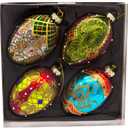 Glass Egg Ornaments, 4 Piece Set