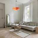 Plug in Pendant Light Fixtures, Plug in Chandelier Mid Century Modern Hanging Lamp with Pulley Nordic Style Pendant Lamp Metal Shade On/Off Switch Hanging Light for Living Room Dining Bedroom Kitchen