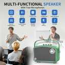 Karaoke Machine, 120W Peak Bluetooth Karaoke Speaker with 2UHF Microphones, Small PA System for Adults Kids with Bass/Trable/Echo Adjustment, Supports TF/USB/AUX/Live/Instruments for Home Party Events