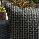 Kevin Textile Outdoor Waterproof Throw Pillow Covers Pack of 2 Farmhouse Decorative Cushion Covers for Garden Patio Tent Balcony Bench Couch Sofa 16x16 Inch, Black