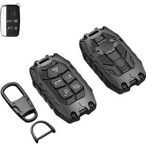 Heavy Metal Key Fob Cover Case Protector for Land Rover, Keychain, Accessories for 2010-2017 Land Rover Range Rover Evoque, 12-15 LR2 LR4 Discovery & 2011-up Jaguar XE XJ XF XK F-Type F-Pace(Model-B)