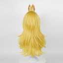 Wiggy Mermaid Blonde Wavy Wig for Adult, Long Golden Cosplay Wigs + Crown Brooch Earrings Accessories + Wig Cap for Halloween Costume Party