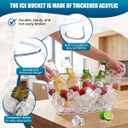 OBTANIM Clear Acrylic Ice Buckets Large Champagne Drink Cooler Storage Ice Tub with Scoops for Beer Cocktails Wine Beverage Home Parties Bar Cooling Supplies