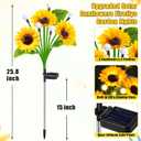 Solar Lights Outdoor Garden Decor,4 Pack Sunflower with Firefly Lights,Solar Flowers Lights Waterproof,Birthday Gifts for Mom Women Grandma,Outside Decorative Garden Stakes for Yard Patio Porch Lawn
