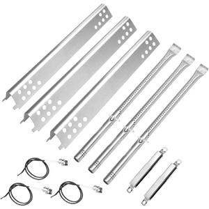 Uniflasy Grill Replacement Parts for Charbroil Performance Tru Infrared 3 Burner 463371116 463371316 463370719 463336016 463280019, Grill Burner Heat Plate Shield Carryover Tube Grill Repair Parts
