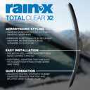 Rain-X 810335 Total Clear Beam Wiper Blades 26" & 20" Windshield Wipers for All-Weather Performance, Rubber Squeegee for Smooth Clean Wipe & Quiet Operation - 2 Pack Value