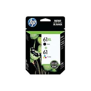 HP 61XL/61 High Yield Black and Standard Tricolor Combo Pack (CZ138FN 140) (In Retail Packing)