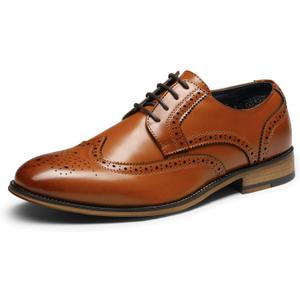 Bruno Marc Men's Lace Up Soft Cap-Toe Formal Dress Shoes, Brown (US 11)