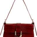 Shoulder Bag for Women Cute Chic Hobo Purses and Handbags Retro Clutch Underarm Purse with 2 Removable Strap (Crocodile Pattern Red)