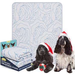 Qeils Pee Pads Reusable Washable Puppy Pads- 2 Pack 36"x41" Heavy Absorbent Protective Pads Leakproof Dog Training Pads, Non-Slip Potty Incontinence Pads for Bed, Floor, Couch, Carpet, Kennel, Crate