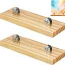 PH PandaHall 2pcs Wood Glass Display Stands Easel Adjustable Glass Art Display Decorative Plate Easel Wood Base Holder for Ceramic Tiles Plaques Photos Home Collectibles Trade Show, 7.8x2.7 Inch