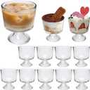 QAPPDA Glass Dessert Bowl Set of 12,Clear Footed Ice Cream Cups 300ml,Premium 10 Ounce Glass Party Bowl for Sundae,Snack,Cereal,Fruit