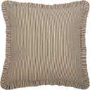 VHC Brands Sawyer Mill Charcoal Ticking Stripe Collection Farmhouse Style Pillow Cover Sham (Euro Sham 26x26)