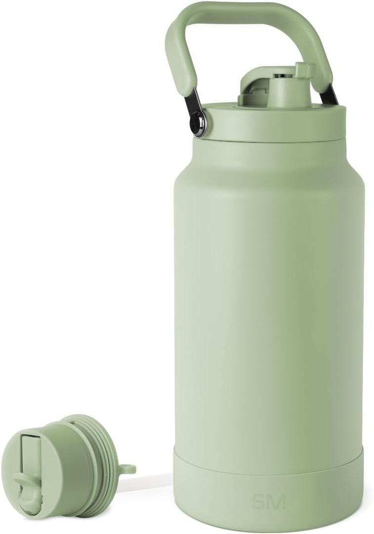 Simple Modern Trek Pivot | Half Gallon Water Bottle Jug with Handle & Boot | Interchangeable Straw & Chug Lids | Large Insulated Stainless Steel | Sports Camping Outdoors | 64oz, Meadow Mist