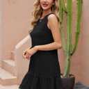 Naggoo Womens Sundress Summer Dresses for Women 2026 Sleeveless Tank Dress Spring Beach Boho Mini Dress (Black, XXL)