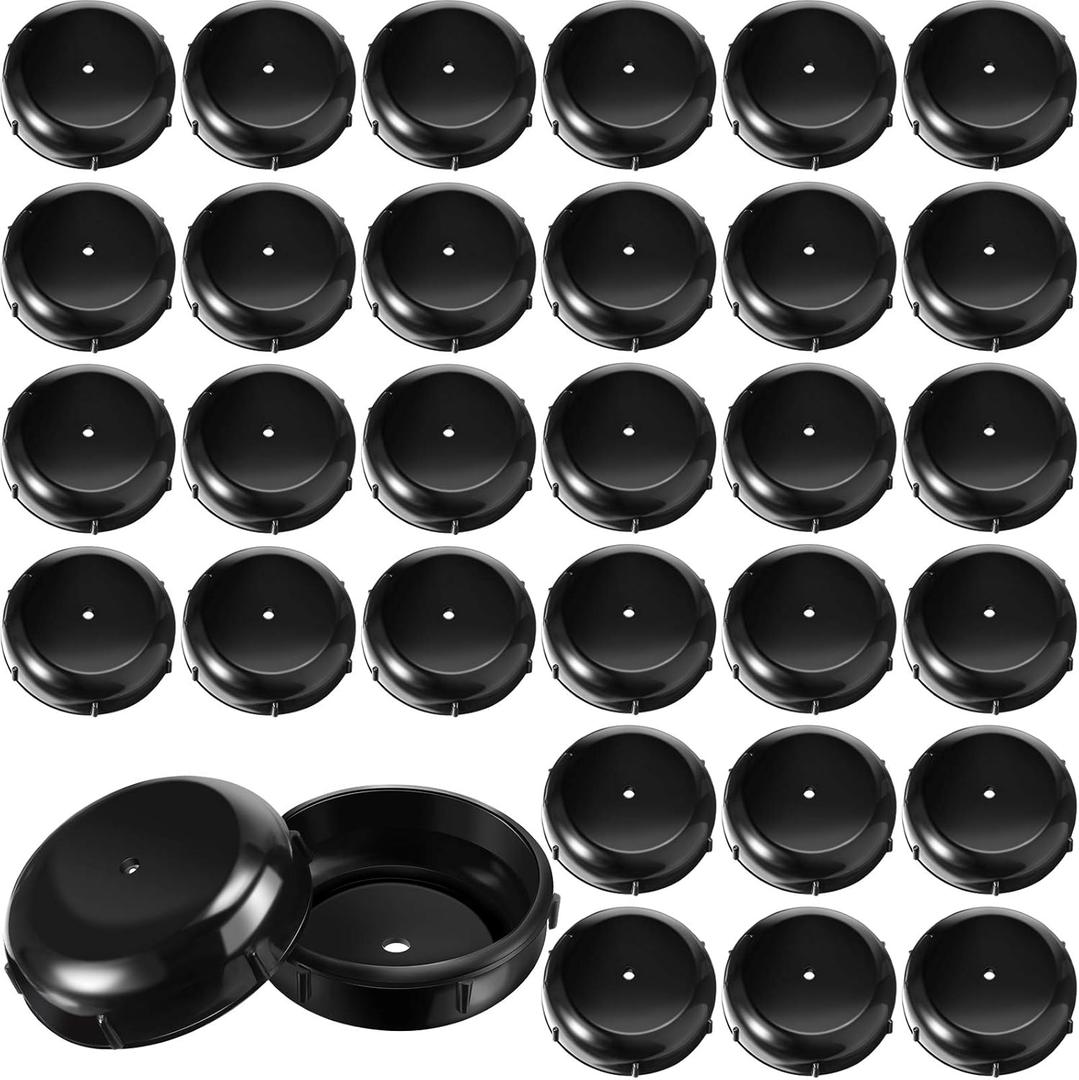 Jetec 1.5 Inch Patio Furniture Seating Glides/Feet/Caps for Wrought Iron Outdoor Furniture Easy to Install Replacement Chair and Table Feet Glide Protectors/Cap(Black,48 Pieces)