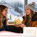 Best Friend Birthday Christmas Crochet Flowers Basket for Women Friends Long Distance Moving Away Leaving Farewell Gift Handmade Flower Decor with Basket Bestie Sister Coworker Friendship