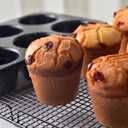 Monfish Jumbo muffin pan 6 Cup, deep muffin pan extra large cupcake tin black granite finish carbon steel baking pan 3.5dia x3 inch cup